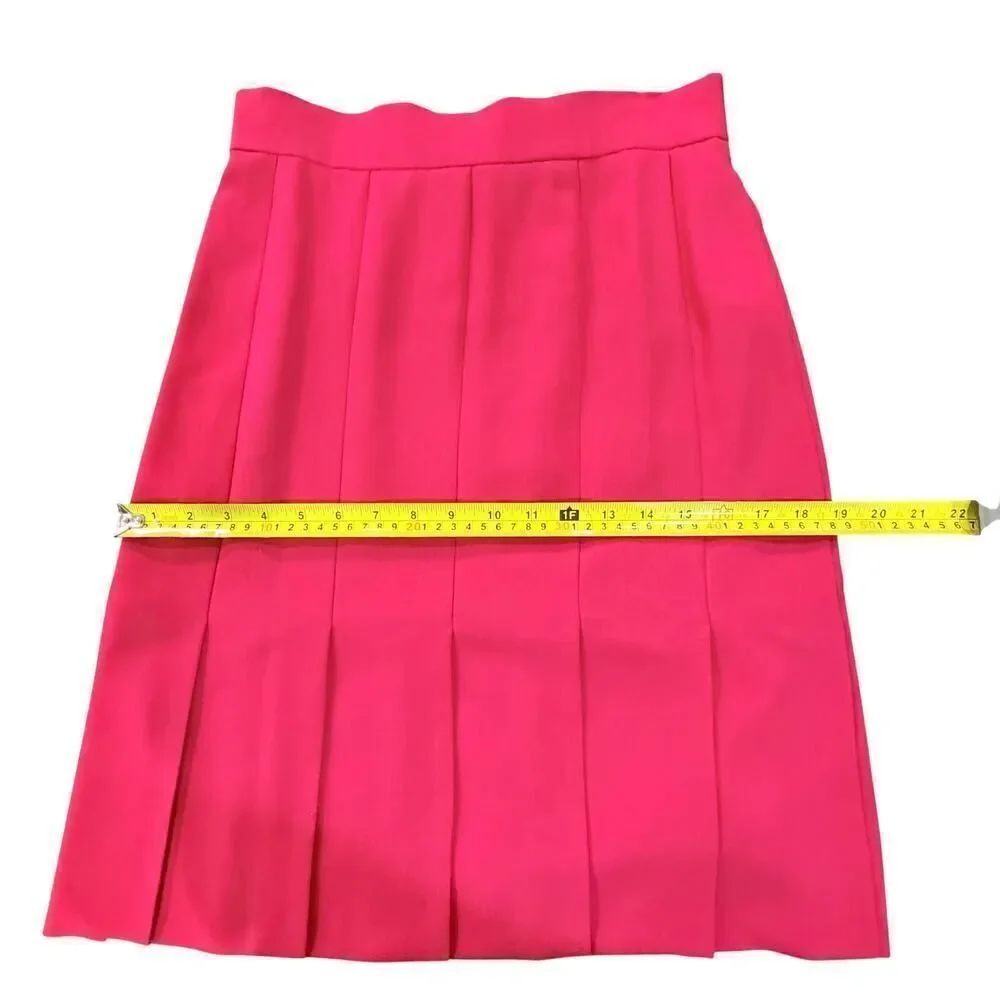 VTG Escada 100% New Wool Red Trumpet Panel Skirt Godet Flare Academia Careerwear - Picture 11 of 14